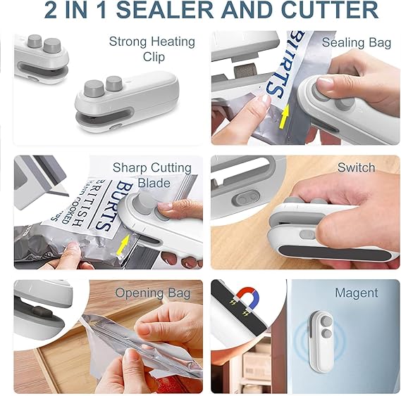 Mini Vacuum Seale: Keeps Food Fresh and Prevents Spoilage.
