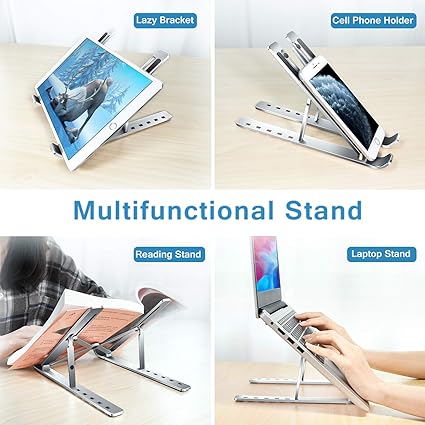 Adjustable Aluminum Laptop Computer Desktop Tablet Stand