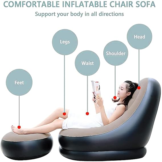 Inflatable Leisure Sofa Chair and Footstool