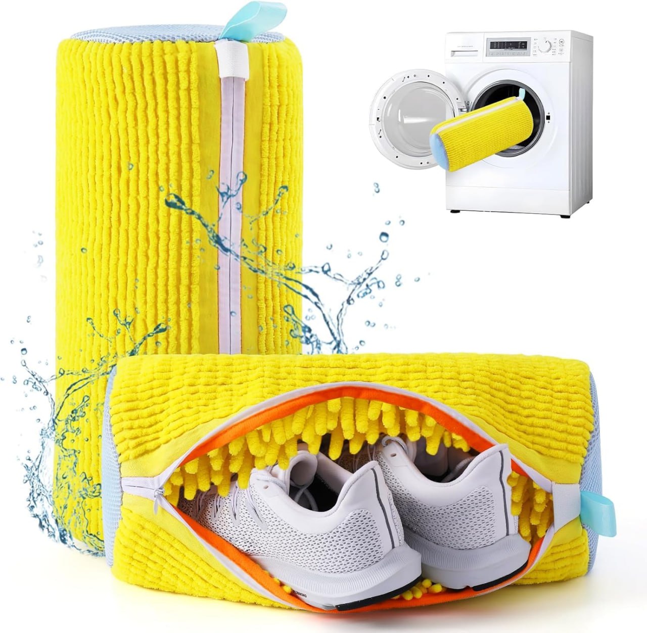 Invisible Zipper Side Opening Shoe Washing Bag for Washer and Dryer,