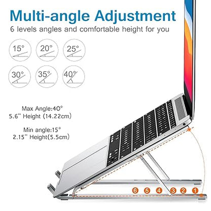 Adjustable Aluminum Laptop Computer Desktop Tablet Stand