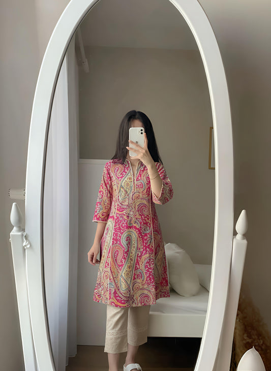 Pink Lace Designer Kurta